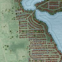 Second close-up of the map of Belle Isle, Florida print showing more streets and buildings