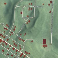 Second close-up of the map of Belle Valley, Ohio print showing more streets and buildings