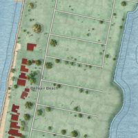 Second close-up of the map of Belleair Shore, Florida print showing more streets and buildings