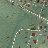 Second close-up of the map of Bellefonte, Arkansas print showing more streets and buildings