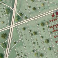 Second close-up of the map of Bellerose, New York print showing more streets and buildings
