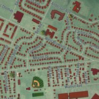 Second close-up of the map of Bellmawr, New Jersey print showing more streets and buildings
