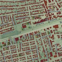 Second close-up of the map of Bellmore, New York print showing more streets and buildings