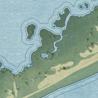 Second close-up of the map of Bellport, New York print showing more streets and buildings