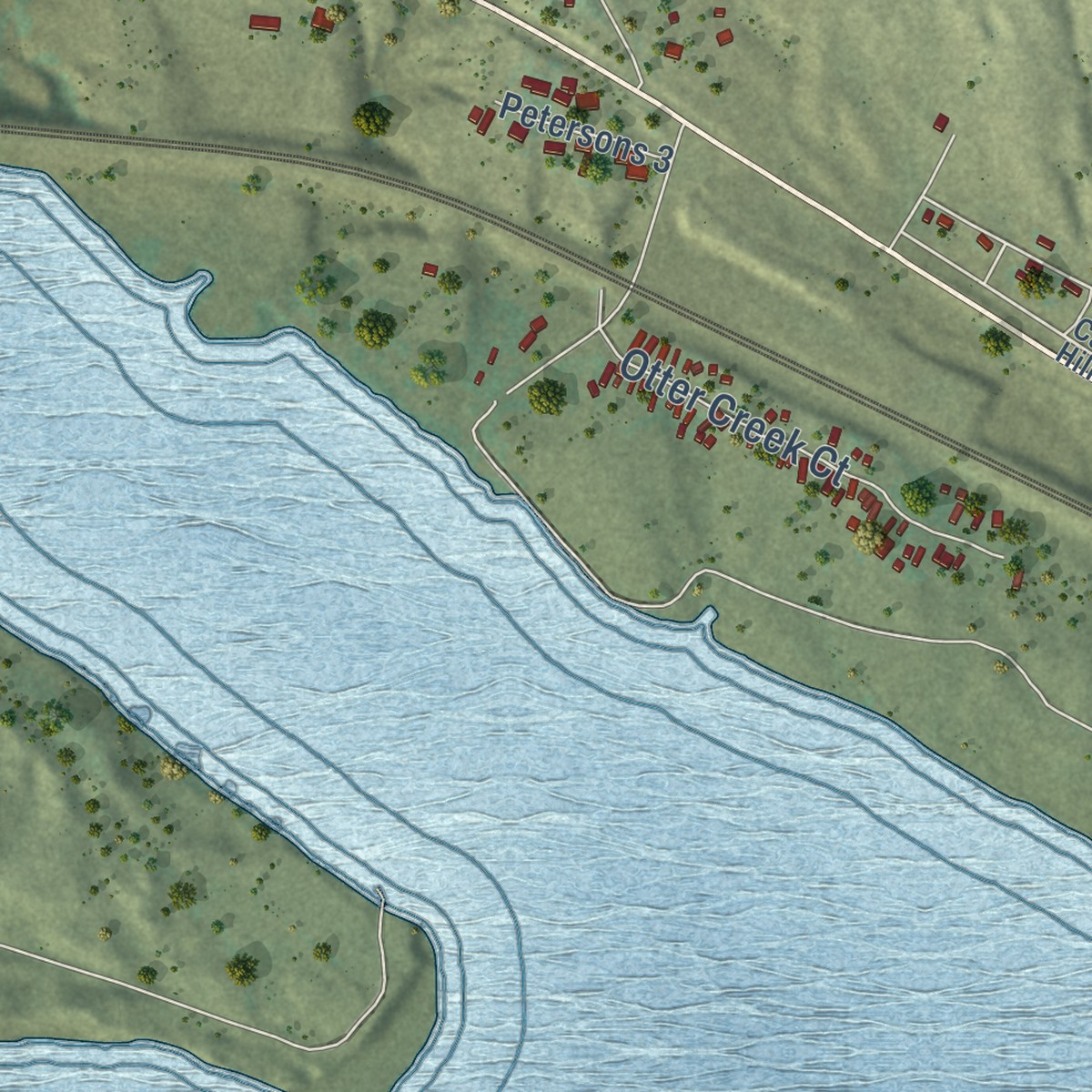 Second close-up of the map of Belmar, Nebraska print showing more streets and buildings