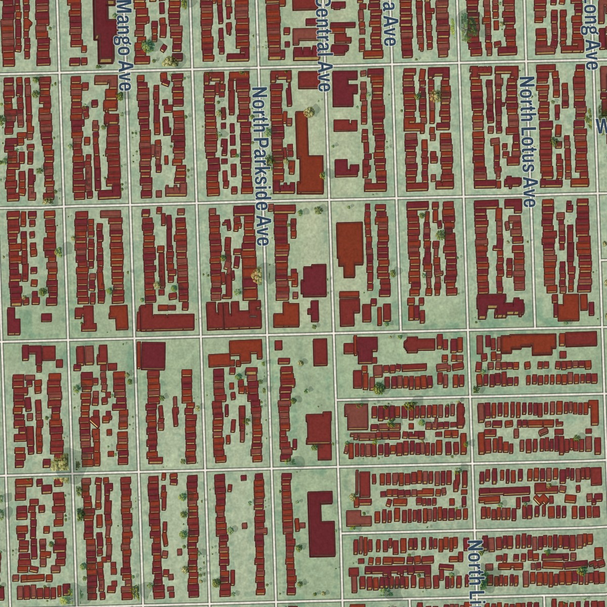 Second close-up of the map of Belmont Cragin, Illinois print showing more streets and buildings
