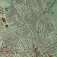 Second close-up of the map of Belmont Hills, Pennsylvania print showing more streets and buildings