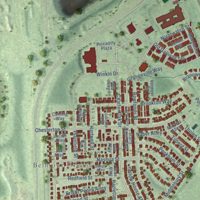 Second close-up of the map of Belmont, Virginia print showing more streets and buildings