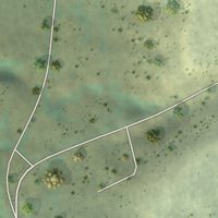 Second close-up of the map of Belt, Montana print showing more streets and buildings