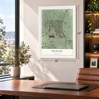 Beltrami, Minneapolis, Minnesota map, 18 x 24 inch print in a white frame in a home office