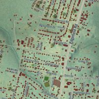 Second close-up of the map of Belvedere, South Carolina print showing more streets and buildings