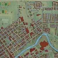 Second close-up of the map of Belvidere, Illinois print showing more streets and buildings