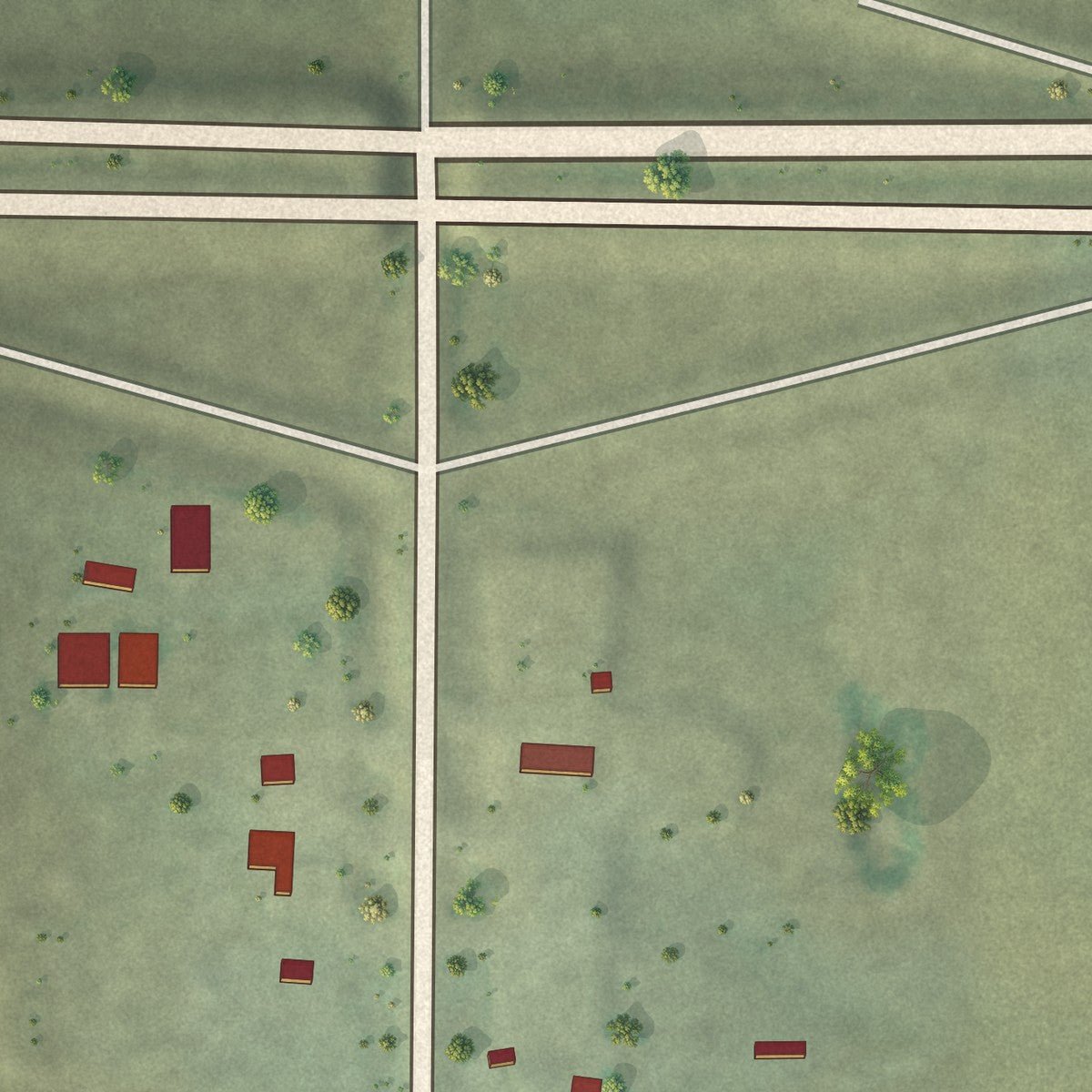 Second close-up of the map of Belvidere, South Dakota print showing more streets and buildings