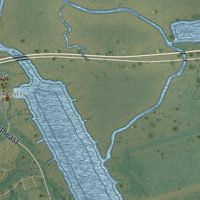 Second close-up of the map of Belville, North Carolina print showing more streets and buildings