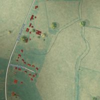 Second close-up of the map of Belvoir, North Carolina print showing more streets and buildings