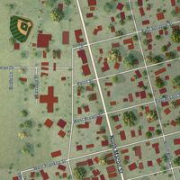 Second close-up of the map of Bement, Illinois print showing more streets and buildings