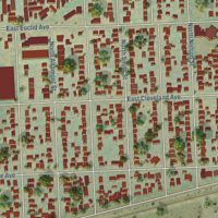 Second close-up of the map of Bemiss, Washington print showing more streets and buildings