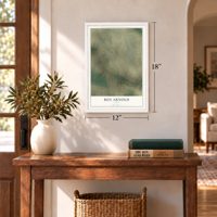 Ben Arnold, Texas map, 12 x 18 inch print in a white frame in an entryway