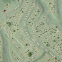Second close-up of the map of Ben Hill, Georgia print showing more streets and buildings