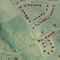 Second close-up of the map of Ben Hill Pines, Georgia print showing more streets and buildings