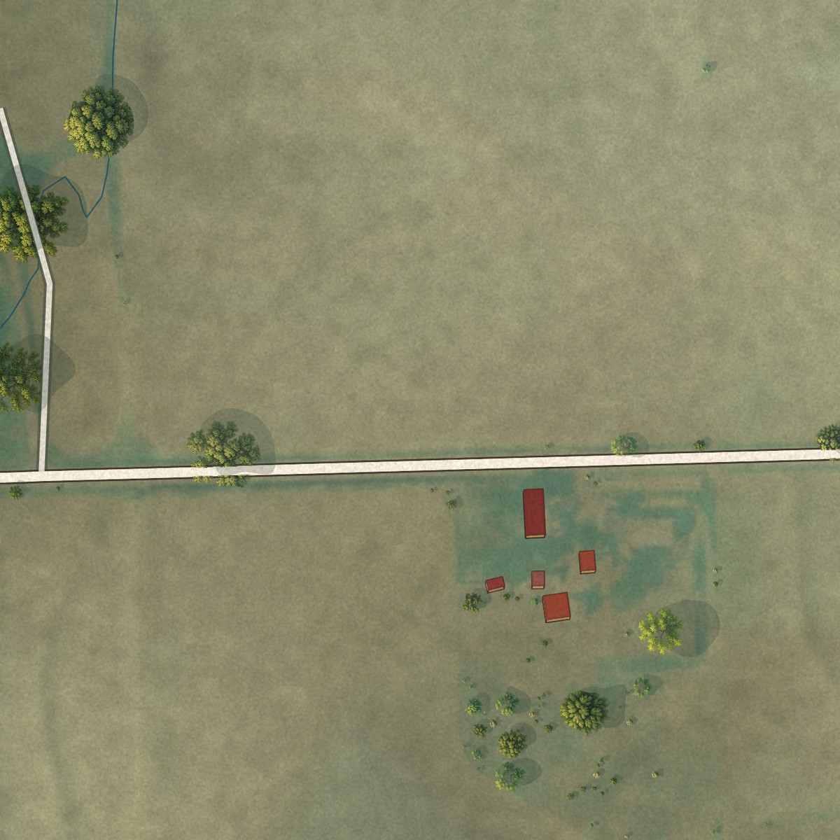 Second close-up of the map of Bendena, Kansas print showing more streets and buildings