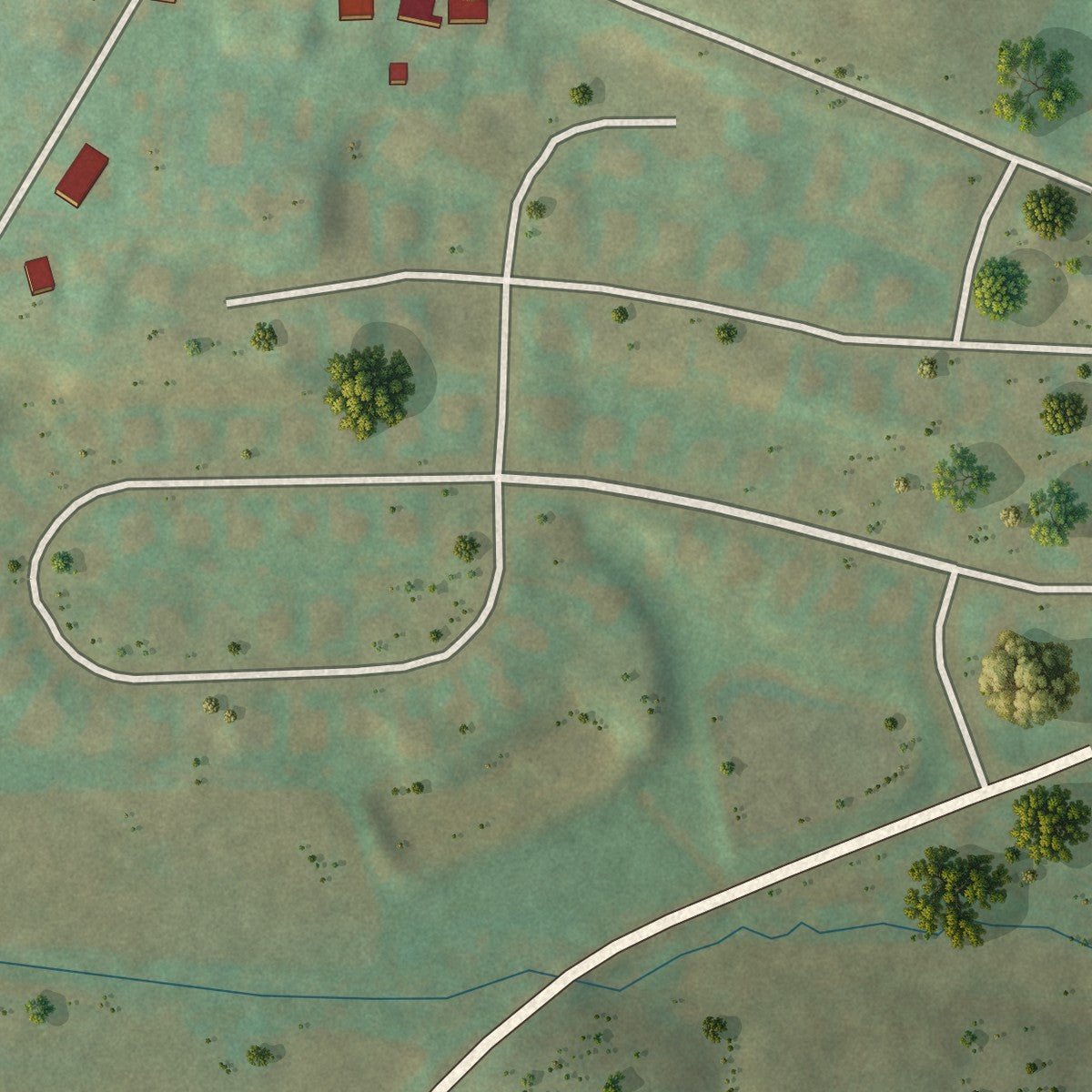 Second close-up of the map of Bendersville, Pennsylvania print showing more streets and buildings