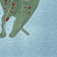 Second close-up of the map of Benedict, Maryland print showing more streets and buildings