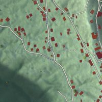 Second close-up of the map of Benítez, Puerto Rico print showing more streets and buildings