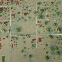 Second close-up of the map of Benjamin, Texas print showing more streets and buildings