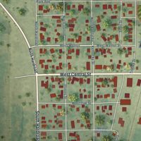 Second close-up of the map of Benld, Illinois print showing more streets and buildings