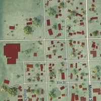 Second close-up of the map of Bennet, Nebraska print showing more streets and buildings
