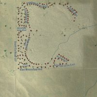 Second close-up of the map of Bennett, Colorado print showing more streets and buildings