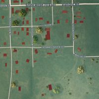 Second close-up of the map of Bennington, Oklahoma print showing more streets and buildings