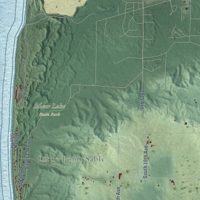 Second close-up of the map of Benona, Michigan print showing more streets and buildings