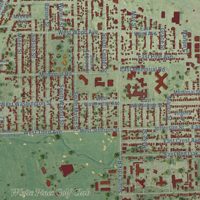 Second close-up of the map of Bensenville, Illinois print showing more streets and buildings