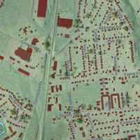 Second close-up of the map of Bensley, Virginia print showing more streets and buildings