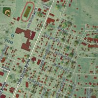 Second close-up of the map of Benson, Minnesota print showing more streets and buildings