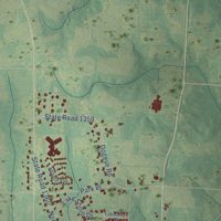 Second close-up of the map of Benson, North Carolina print showing more streets and buildings