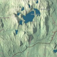Close-up of the map of Benson, Vermont print showing terrain and local geography