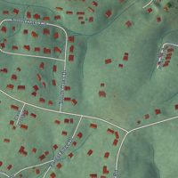 Second close-up of the map of Bent Creek, North Carolina print showing more streets and buildings