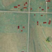 Second close-up of the map of Bentley, Iowa print showing more streets and buildings
