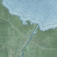 Second close-up of the map of Benton, Cheboygan County, Michigan print showing more streets and buildings