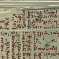 Second close-up of the map of Benton Park, California print showing more streets and buildings