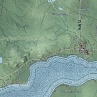 Second close-up of the map of Bergland, Michigan print showing more streets and buildings