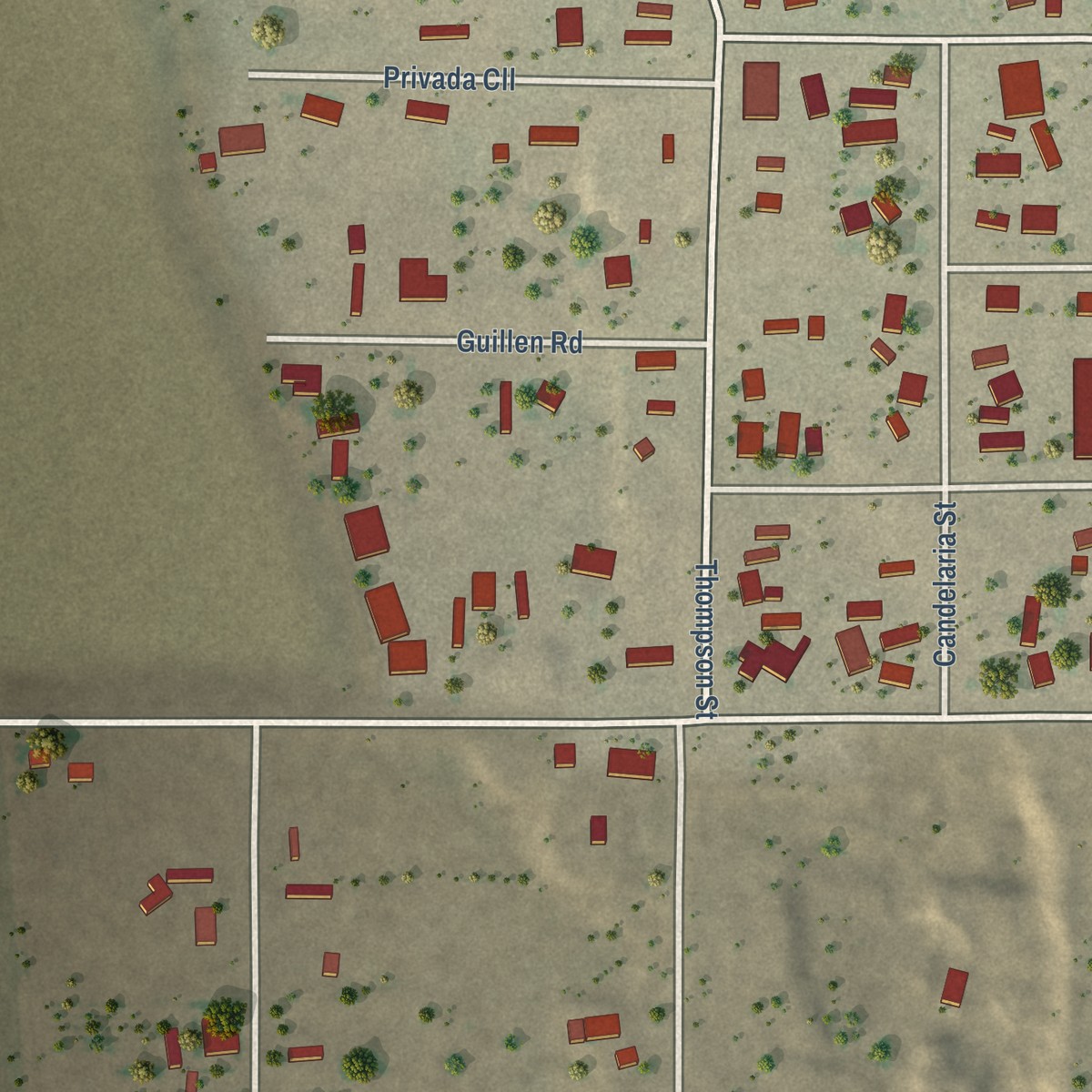 Second close-up of the map of Berino, New Mexico print showing more streets and buildings