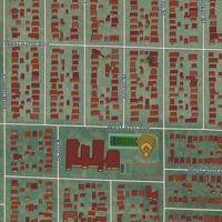 Second close-up of the map of Berkeley, Colorado print showing more streets and buildings