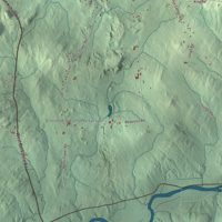 Close-up of the map of Berkshire, Vermont print showing terrain and local geography