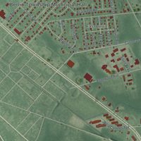 Second close-up of the map of Berlin, Camden County, New Jersey print showing more streets and buildings