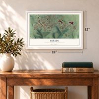 Berlin, Somerset County, Pennsylvania map, 12 x 18 inch print in a white frame in an entryway
