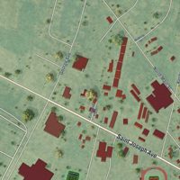 Second close-up of the map of Berrien Springs, Michigan print showing more streets and buildings